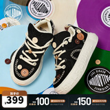 帕拉丁（PALLADIUM）扣子鞋运动休闲鞋情侣款低帮帆布鞋女鞋男鞋子 黑色-黑胶色 36