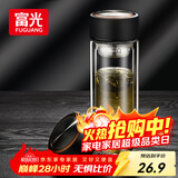 富光男女士双层玻璃杯 支持团购经典简约304茶隔水杯子便携创意泡茶杯