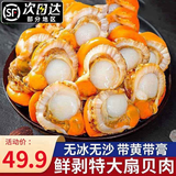 鲜拔头筹 扇贝肉超大带黄扇贝肉  新鲜大扇贝蒜蓉粉丝扇贝生鲜贝类 大号 扇贝肉 1500g（净重）