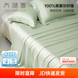 太湖雪枕套一对装A类100%兰精天丝面料莱赛尔抗菌床单隔脏被单 春竹绿床单【245x250cm】 A类抗菌100%天丝面料 48cm*74cm