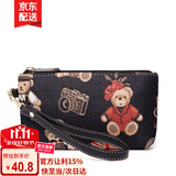 小熊依恋女士手拿包化妆包时尚多功能手机小零钱包帆布手包钥匙包