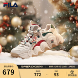 斐乐（FILA）老爹鞋女鞋情侣款运动鞋圣诞可颂面包鞋休闲鞋男鞋 【女】雪白/雨朦灰色-SR 36