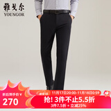 雅戈尔（YOUNGOR）休闲裤男DP棉免烫不易皱裤子宾霸莱卡面料休闲裤 VCDP319998AWA黑色 32 80A