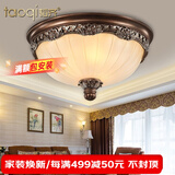 韬齐 欧式吸顶灯客厅现代简约主卧室灯美式阳台灯具 J2003-中号 直径35CM 配单色LED灯泡