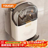 优勤（YOUQIN）筷子收纳盒厨房筷子筒置物架墙上壁挂式家用沥水勺子桶筷笼篓 奶油风筷子筒【带盖防尘】