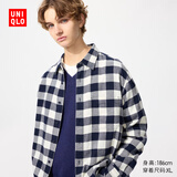 优衣库男女装法兰绒格子衬衫长袖衬衣薄外套25秋冬480772 480772/01乳白色 L