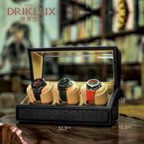 德克力时（DrikLux）摇表器全自动机械表上链器家用手表盒转表器送女友送长辈生日礼物 黑色鸵鸟+骆驼色绒+3转盘