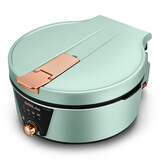 东菱星电饼铛家用 电饼档 煎饼锅 煎烤机烙饼锅三明治机70mm加深 早餐机 400KS绿色-直径32cm（下盘可拆卸）