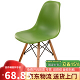 格田彩电脑椅子靠背书房椅餐厅椅洽谈椅实木办公椅休闲椅培训椅子吧台椅 绿色+进口榉木腿