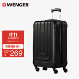 威戈（WENGER）瑞士军刀行李箱20英寸拉杆箱登机箱万向轮商务旅行箱密码箱黑色