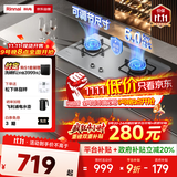 林内（Rinnai）燃气灶【家电国家补贴20%】5kW大火力双眼猛火灶具嵌入式一级能效天然气 可调节灶2E08M
