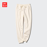 优衣库女装HEATTECH仿羊羔绒运动裤/卫裤束脚保暖裤470135 470135/01乳白色 M /160/66A