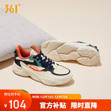 361°运动鞋男秋冬季革面保暖复古轻便厚底休闲老爹鞋子672036763-3