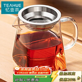 忆壶茶 公道杯加茶漏茶水分离玻璃茶具配件套装带过滤网茶海杯子分茶器 方形公道杯350ML【含茶漏】