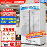 穗凌（SUILING）风冷循环商用立式展示柜冷藏保鲜柜冰柜玻璃门饮料柜超市便利店啤酒饮料陈列柜 双门486升风冷循环 带灯