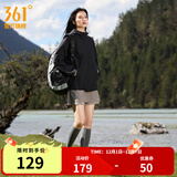 361°运动连帽夹克外套男2025年秋冬防风防泼水户外冲锋男装休闲外套女 【女】超级黑（建议拍大一码） L