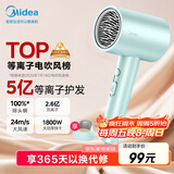 美的（Midea）5亿等离子护发电吹风 家电国家补贴吹风筒 1800W大功率 负离子吹风机 FJ308 节日/生日礼物推荐