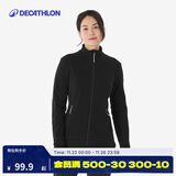 迪卡侬（DECATHLON）保暖户外抓绒衣外套男女运动宽松秋摇粒绒外套冲锋衣内胆 女款-全拉链- 黑色 XS