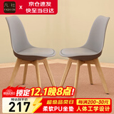 凡社餐椅实木腿椅子 郁金香洽谈桌椅组合 现代简约阳台休闲桌椅套装