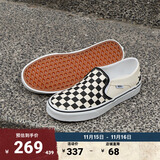 VANS范斯官方 Asher黑白棋盘格夏日一脚蹬女鞋帆布鞋 黑色黑白棋盘格(女款) 40