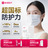 维德（WELLDAY）一次性医用外科口罩100只白色防沙尘冬季保暖防过敏透气灭菌级