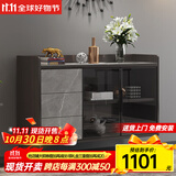 樱熟 岩板餐边柜轻奢酒柜收纳柜储物备餐柜玄关茶水柜碗柜文件柜办公 和美A742长120高95深40 现货速发+上门安装