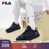 FILA 斐乐TREK老爹鞋男鞋新款休闲鞋时尚复古运动鞋跑鞋 F12M211129FCB-鱼子灰/黑 42