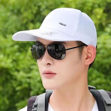 狐狸仙帽子男2024新款春夏季棒球帽遮阳防晒户外鸭舌帽男士运动跑步帽 白色