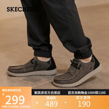 斯凯奇（Skechers）男鞋秋季一脚蹬帆布鞋商务通勤休闲软底板鞋66387