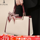 金狐狸（FOXER）牛皮女士包包女包大容量手提包单肩包斜挎包妈妈包轻奢生日礼物
