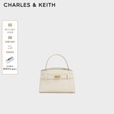 CHARLES&KEITH鳄鱼纹凯莉包手提斜挎婚包包女包生日礼物CK2-50270880-1 Ivory象牙色 S