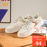361°运动女鞋秋冬季学生复古厚底增高小白休闲板鞋子女682116601F-9