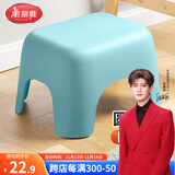 美丽雅塑料家用小板凳子 加厚防滑矮凳儿童浴室洗澡换鞋凳 蓝色1只