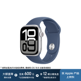Apple/苹果 Watch Series 10 智能手表GPS款42毫米银色铝金属表壳丹宁色运动型表带S/M MX1J3CH/B