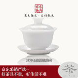京器丨京红运真裸价·冰种玉瓷三才盖碗陶瓷茶杯茶具白瓷泡茶器