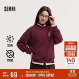 森马（Semir）[商场同款]女oversize发热抗菌2024冬季绣花抓绒上衣101724116004