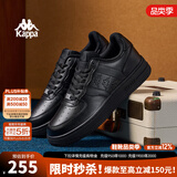 KAPPA卡帕男鞋板鞋男秋冬新款厚底小白鞋子男百搭休闲鞋情侣跑步运动鞋 黑色 35