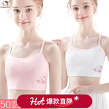 Hello Kitty女童背心吊带棉儿童发育期内衣夏季薄款小女孩透气网眼内穿打底 A款 2件装 背部网眼 粉白组 2062 150 适合135-145cm