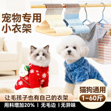 访客宠物无痕防滑金属浸胶迷你小衣架小形衣服猫咪狗狗衣架蓝色10只装