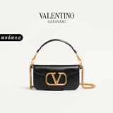 华伦天奴VALENTINO女士 LOCO 小号牛皮革手袋链条包单肩斜挎手提包 温柔黑 均码