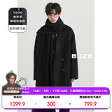 伯爵卓尔高端全羊毛双面呢大衣100%男士2025秋冬季新款中长款通勤男装外套 漆黑 【普通 鹅绒内胆】 L (175)