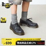 马丁博士（Dr.Martens）1461早秋舒适百搭通勤休闲入门款软皮黑色皮鞋单鞋 黑色 38