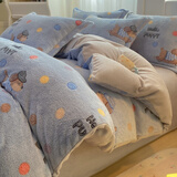 雅鹿 冬季珊瑚绒被套单件冬天双面毛绒牛奶绒法兰绒加绒单被罩加厚 腊肠小狗JB 【单被套】150*200cm