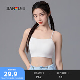 三福2024新款运动风文胸女固定杯抹胸美背细肩带裹胸吊带背心内衣 白色 75B