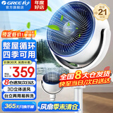 格力（GREE）电风扇家用空气循环扇立式落地扇直流变频遥控电扇卧室办公轻音节能摇头换气扇空调伴侣循环风扇 FXDZ-20X61Bg5（黑白色）
