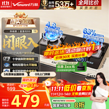 万和（Vanward）【蓝莲花B9】液化气燃气灶4.8kW猛火烟灶联动家电以旧换新国家补贴20%嵌入家用煤气双炉具台B9L50