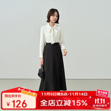 伯德小姐a字长裙女正装伞裙职业长裙衬衫半裙面试裙子黑色半身裙 S