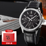 卡西欧（CASIO）手表男休闲商务石英时尚腕表日韩表送男友送老公生日礼物学生送人 黑盘皮带MTP-1375L-1A