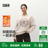 森马（Semir）[商场同款]女oversize发热抗菌2024冬季绣花抓绒上衣101724116004