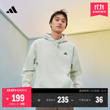 adidas情侣加绒加厚宽松连帽长袖套头卫衣男女秋冬阿迪达斯轻运动 浅绿   M